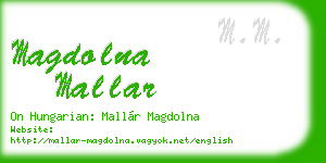 magdolna mallar business card